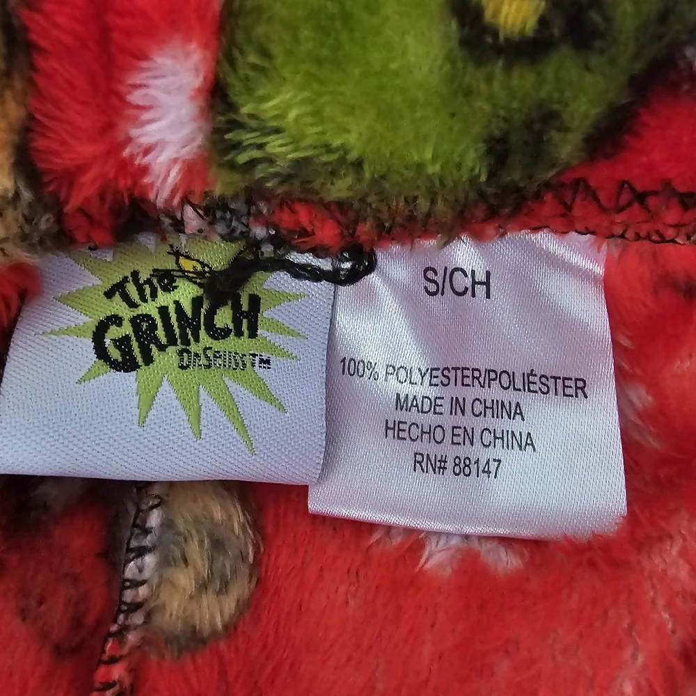 The Grinch Red Fuzzy Pajama Bottoms Women's Sz S